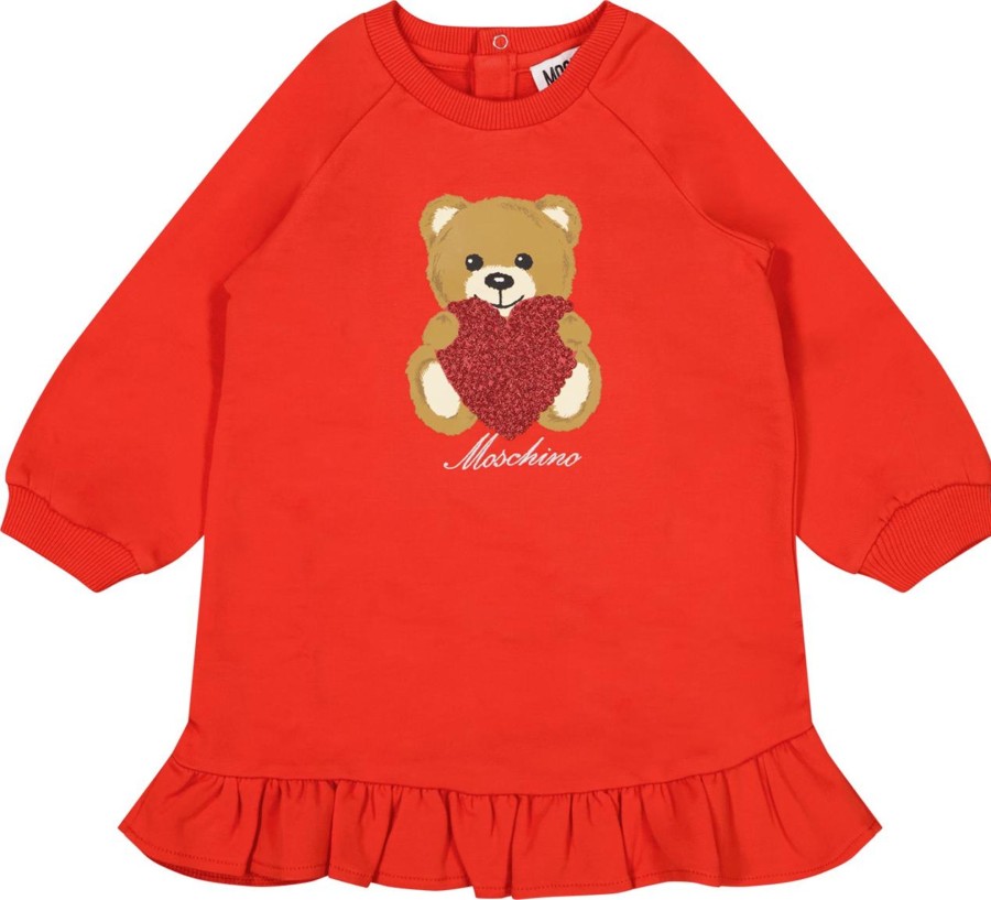 Kids Moschino Jurken | Moschino Moschino Baby Meisjes Jurkje Rood Rood