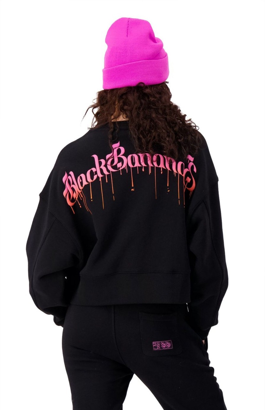 Dames Black Bananas | Black Bananas Dripping Crewneck Sweater Zwart