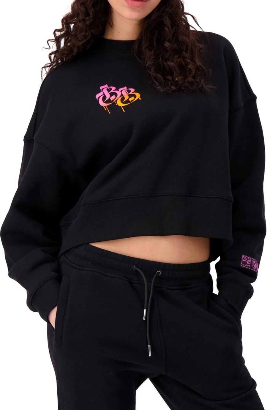 Dames Black Bananas | Black Bananas Dripping Crewneck Sweater Zwart