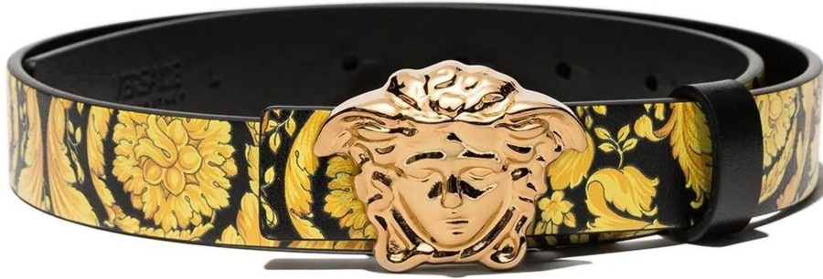 Kids Versace Accessoires | Versace Reversible Belt Black Zwart