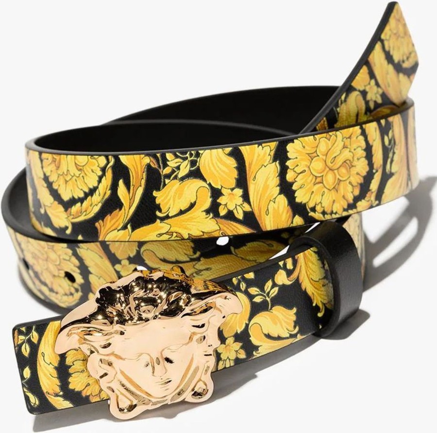 Kids Versace Accessoires | Versace Reversible Belt Black Zwart