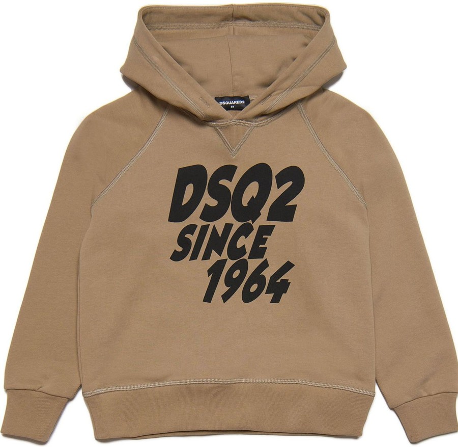 Kids Dsquared2 Truien | Dsquared2 Relax Felpa Hoodie Beige