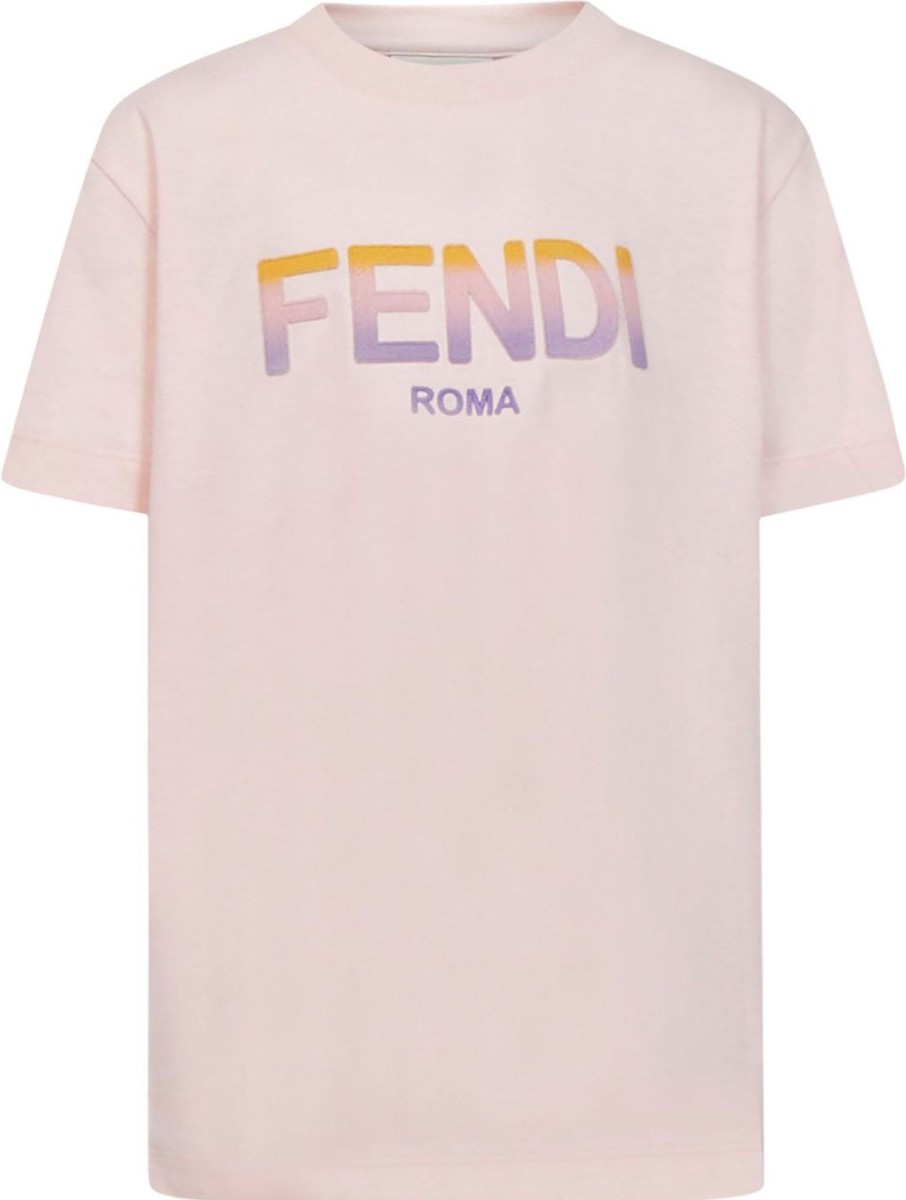 Kids Fendi Tops | Fendi Fendi Kids T-Shirts And Polos Pink Roze