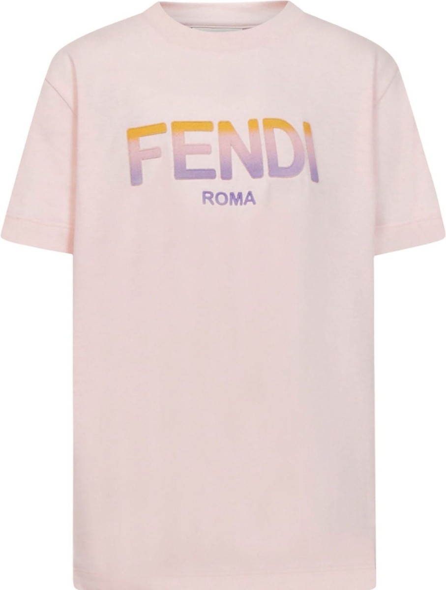 Kids Fendi Tops | Fendi Fendi Kids T-Shirts And Polos Pink Roze