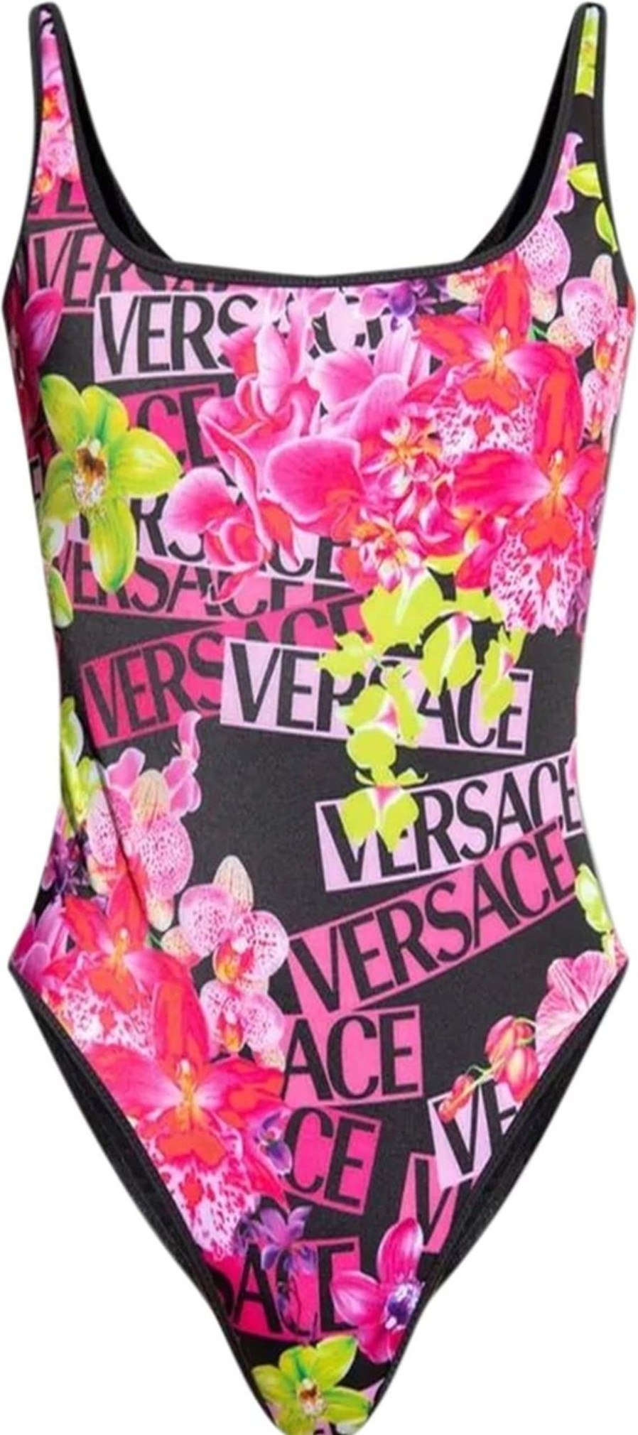 Dames Versace | Versace Logo-Print Scoop Swimsuit Divers