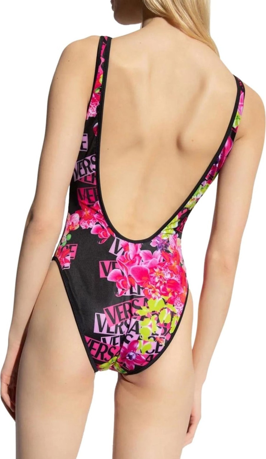 Dames Versace | Versace Logo-Print Scoop Swimsuit Divers