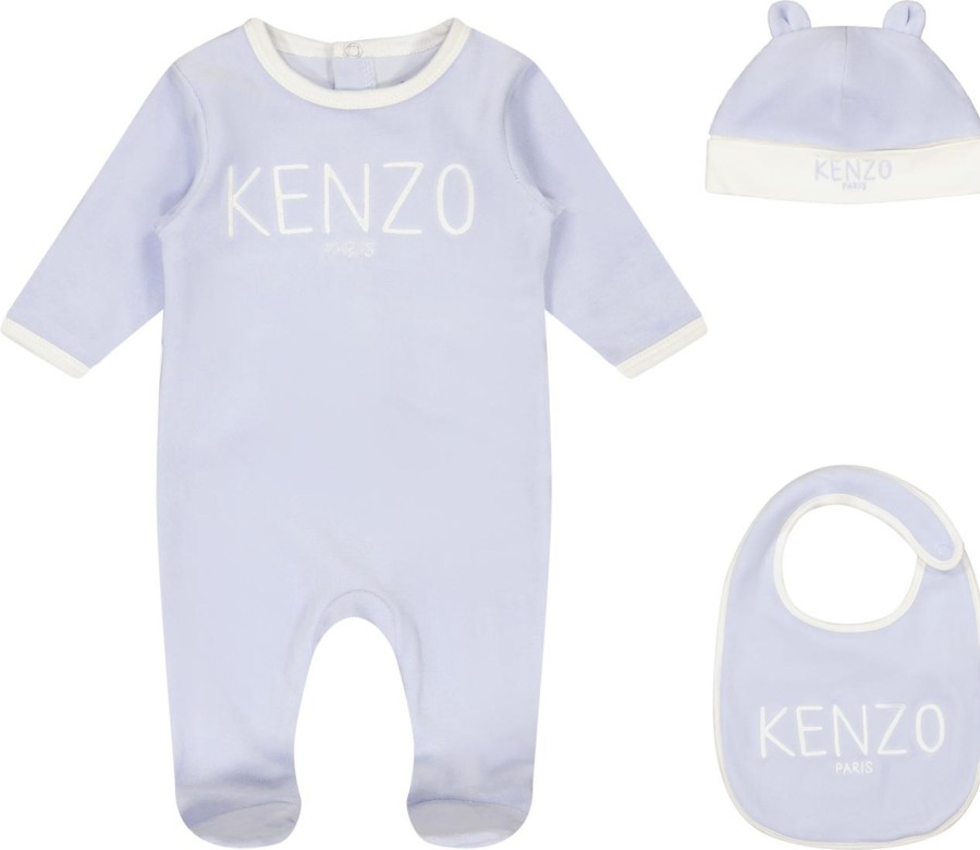 Kids Kenzo Sets | Kenzo Kenzo Kids K98143 Boxpakje Licht Blauw Blauw