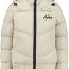 Kids Malelions Jassen | Malelions Junior Diagonal Brand Puffer Beige