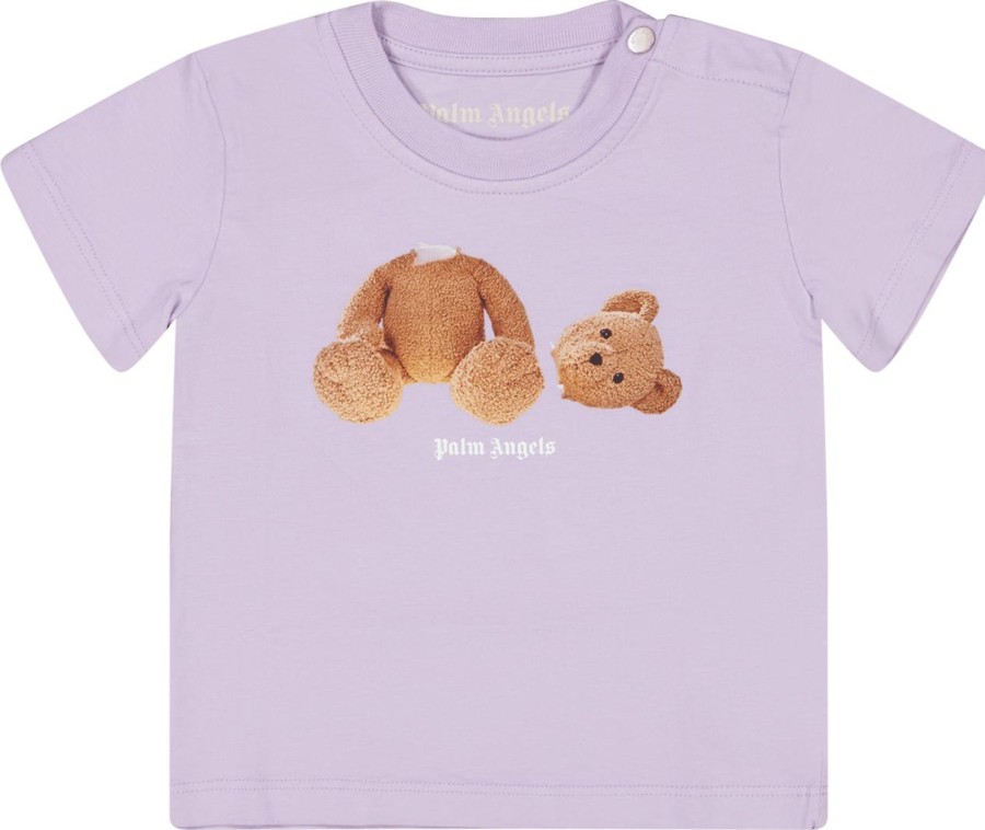 Kids Palm Angels Shirts | Palm Angels Palm Angels Baby Meisjes T-Shirt Lila Paars