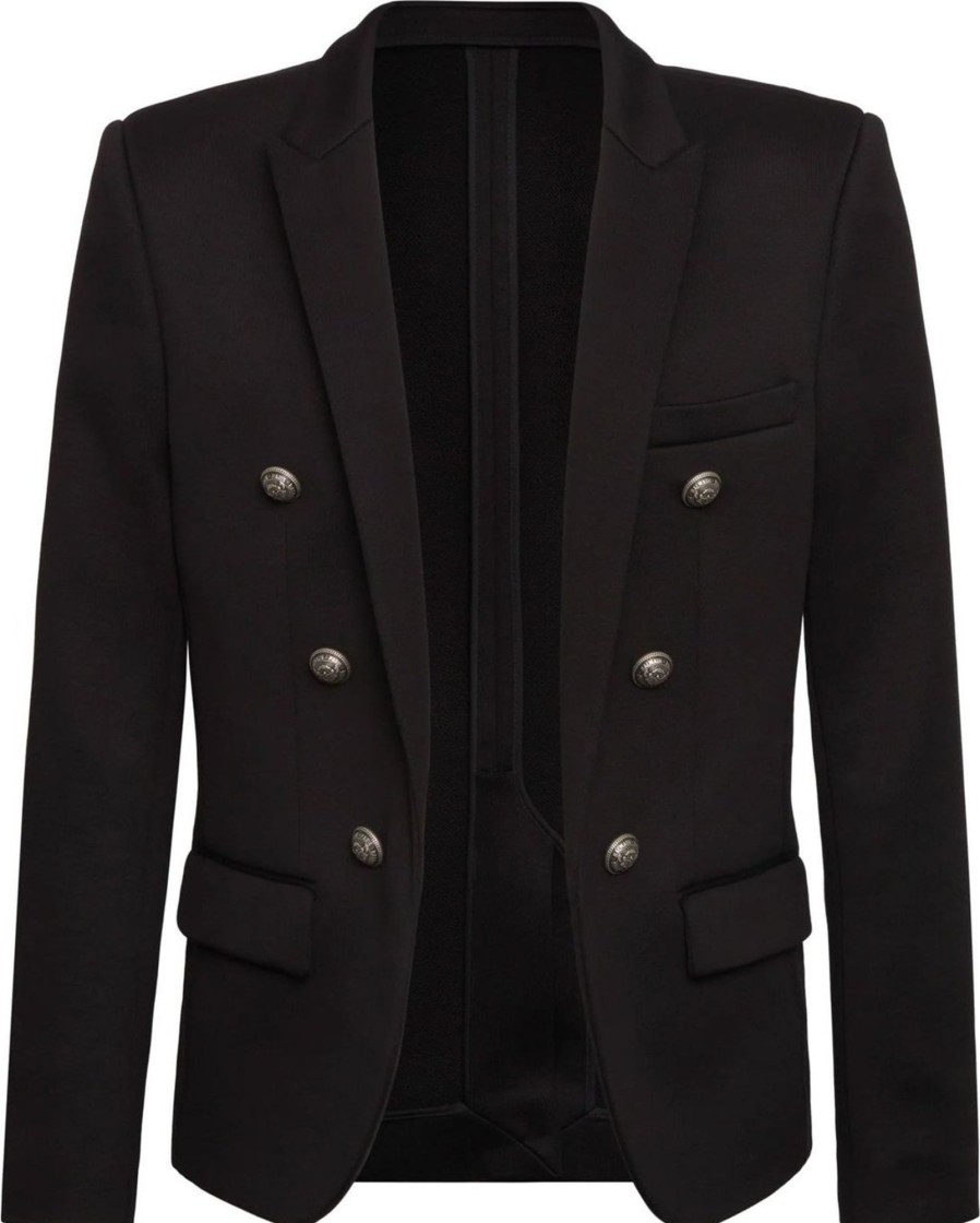 Heren Balmain | Balmain Balmain Cotton Blazer Zwart