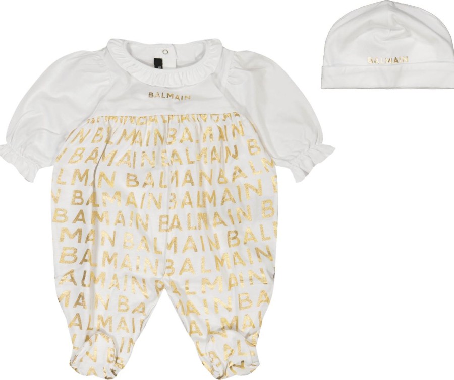 Kids Balmain Sets | Balmain Balmain Meisjes Boxpakje Wit Wit