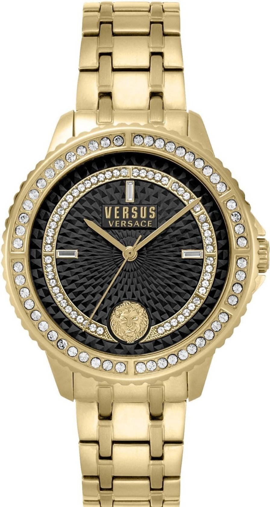 Dames Versace | Versace Vsplm4121 Montorgueil Dameshorloge Zwart