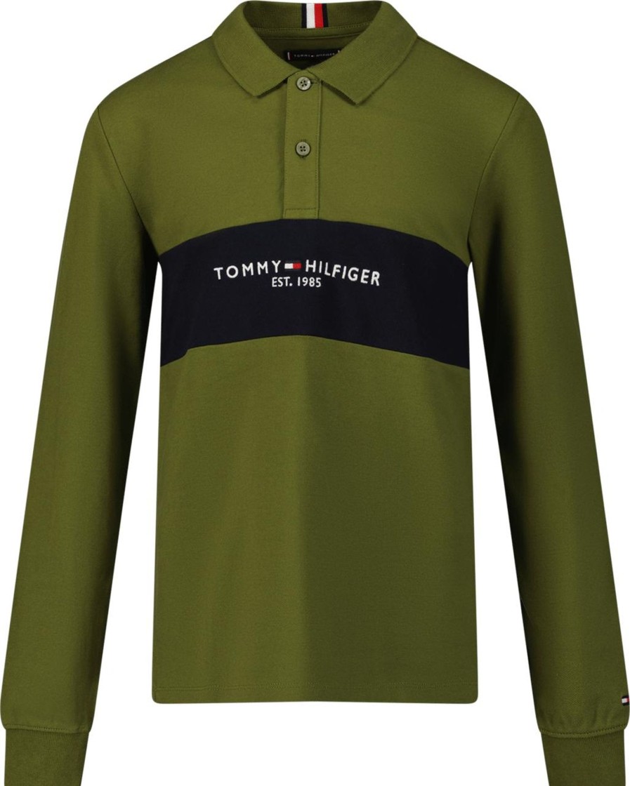 Kids Tommy Hilfiger T-Shirts | Tommy Hilfiger Tommy Hilfiger Kinder Jongens Polo Army Groen