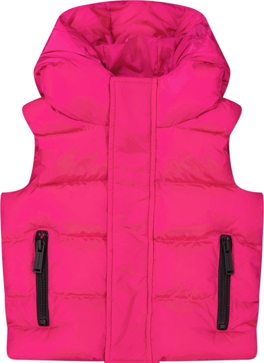 Kids Dsquared2 Jassen | Dsquared2 Dsquared2 Baby Meisjes Bodywarmer Fuchsia Roze