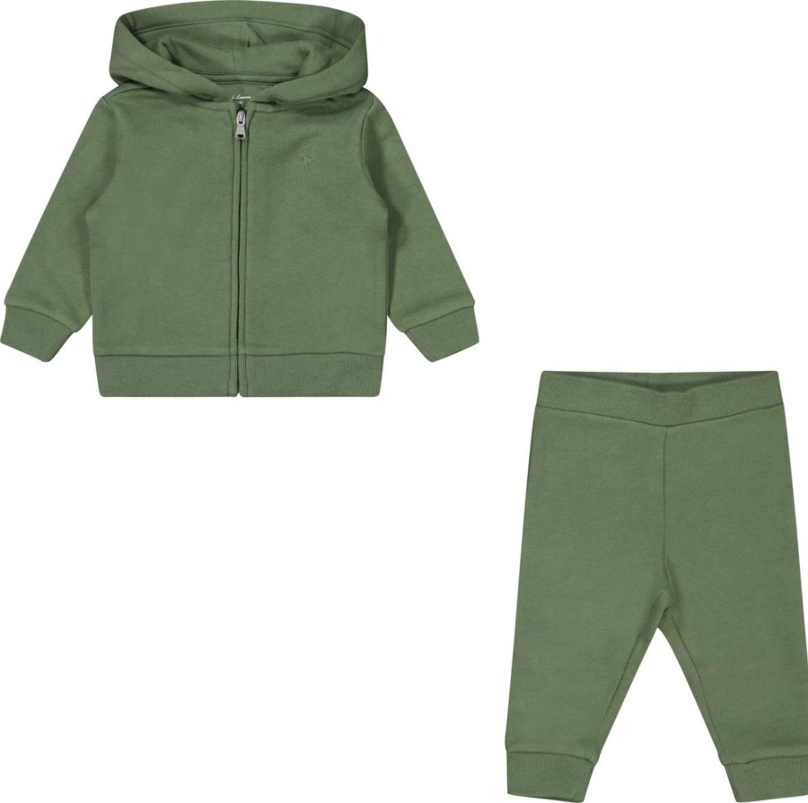 Kids Ralph Lauren Babypakjes | Ralph Lauren Ralph Lauren Baby Jongens Joggingpak Army Groen