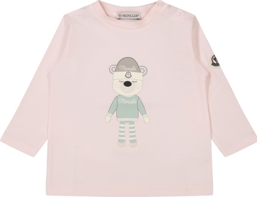 Kids Moncler Shirts | Moncler Moncler Baby Meisjes T-Shirt Licht Roze Roze