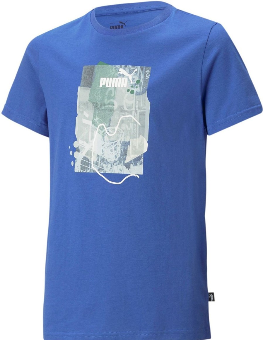 Kids Puma T-Shirts | Puma T-Shirt Kid Ess + Street Art Graphic Tee 673276.92 Blauw