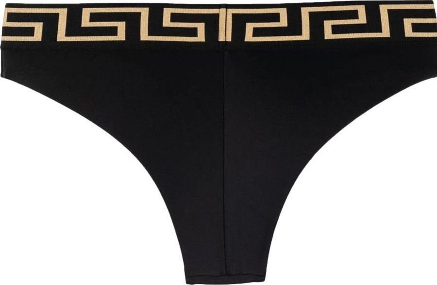 Dames Versace | Versace Greca Border Bikini Bottoms Zwart