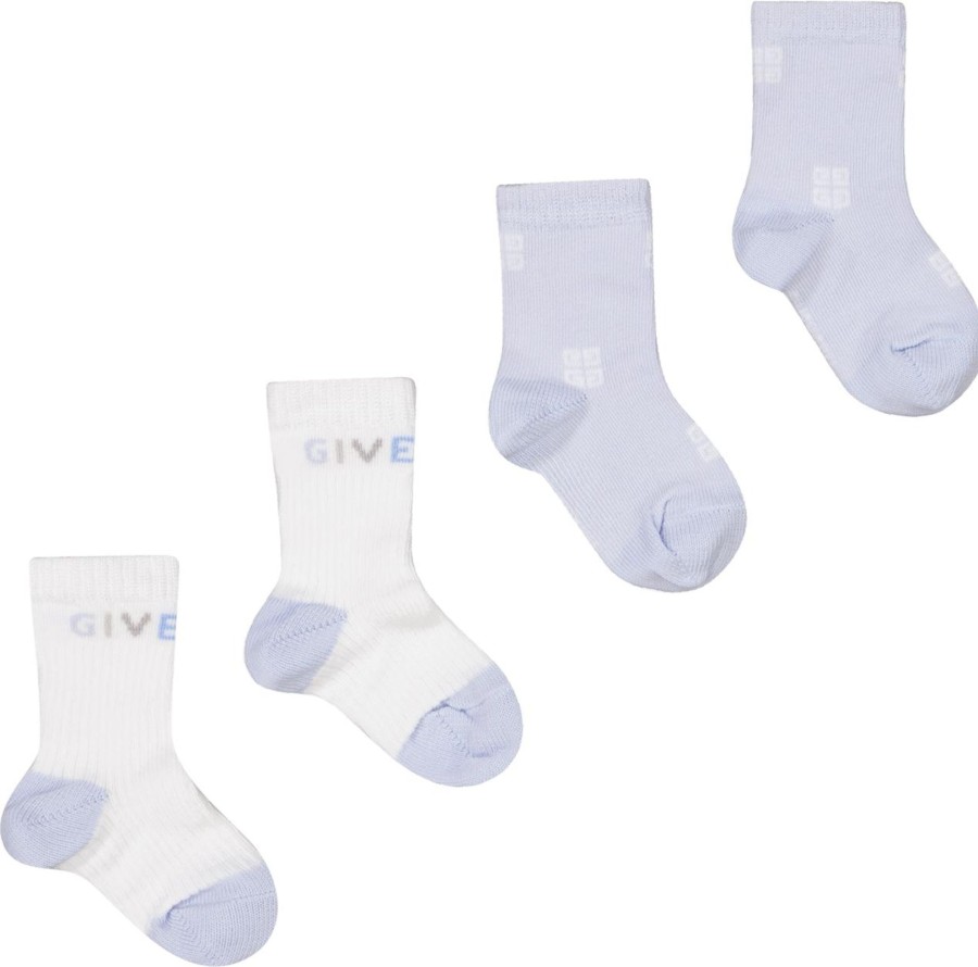 Kids Givenchy Accessoires | Givenchy Givenchy Baby Unisex Sokjes Licht Blauw Blauw