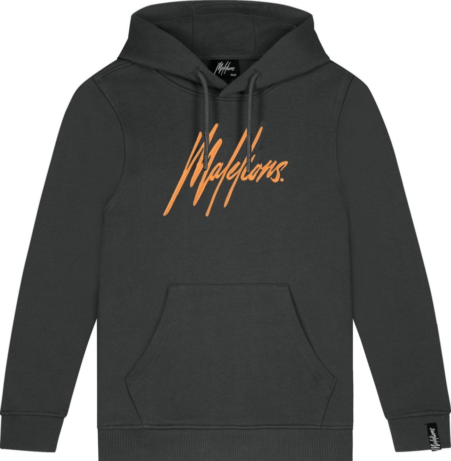 Kids Malelions Jurken | Malelions Girls Essentials Hoodie-Antra/Peach Grijs