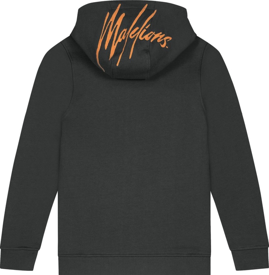 Kids Malelions Jurken | Malelions Girls Essentials Hoodie-Antra/Peach Grijs