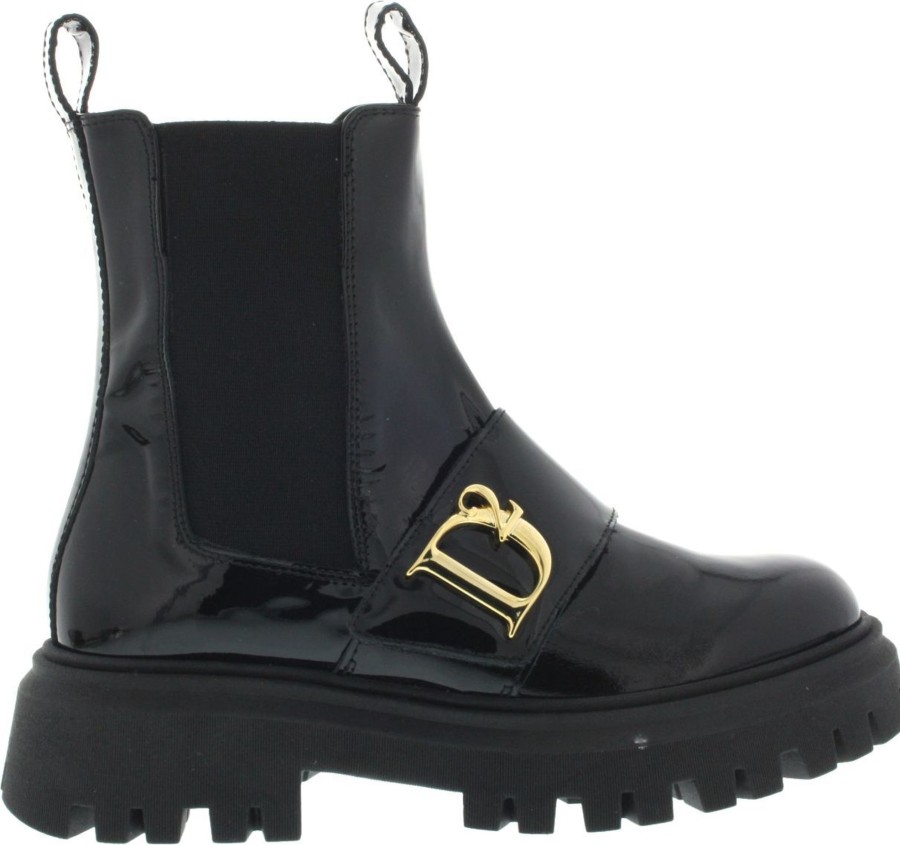 Dames Dsquared2 | Dsquared2 Chelsea Boots - Piuma Nero Zwart Zwart