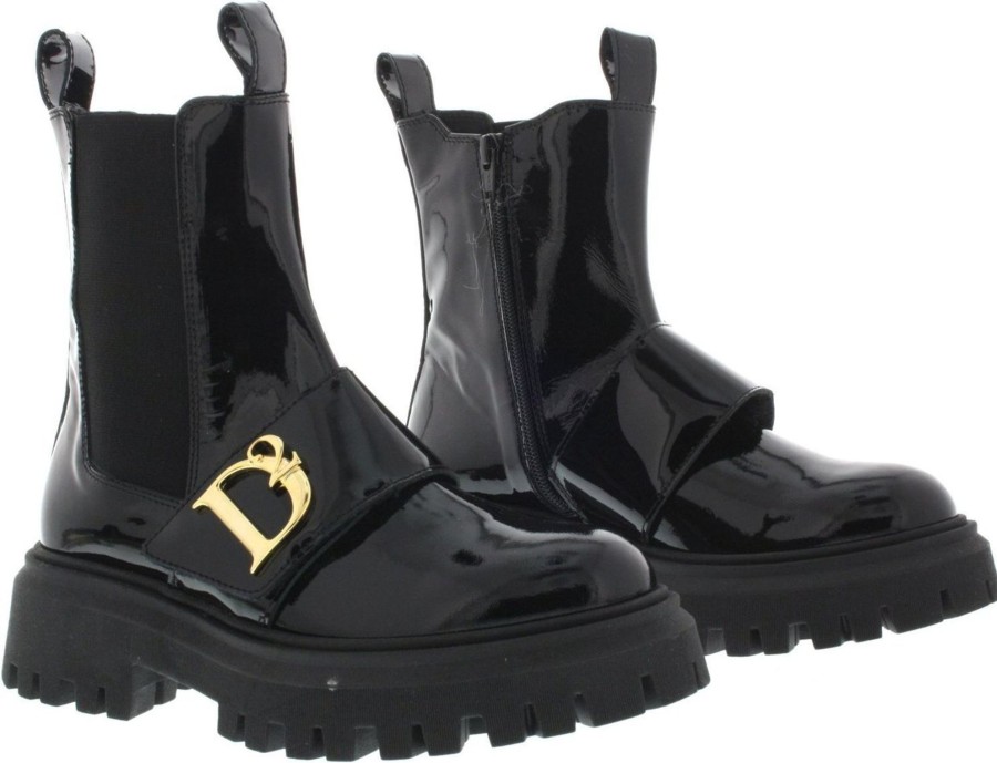 Dames Dsquared2 | Dsquared2 Chelsea Boots - Piuma Nero Zwart Zwart