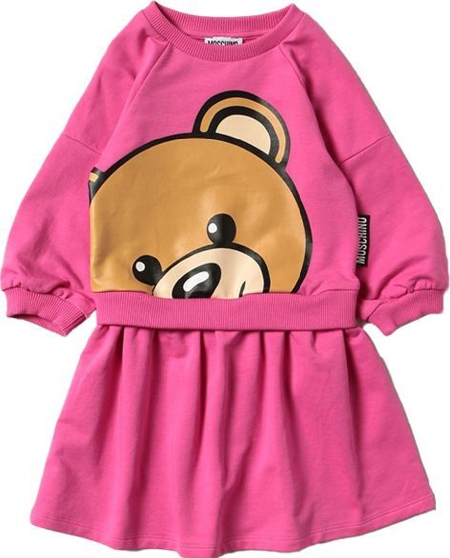 Kids Moschino Jurken | Moschino Moschino Baby Dress Bear Grande Newborn Roze