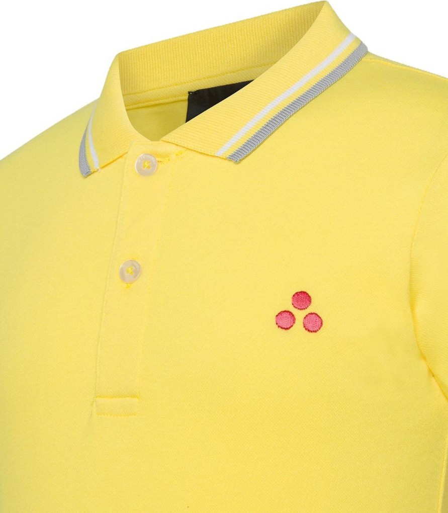 Kids Peuterey Tops | Peuterey New Medinilla Str Kid - Stretchkatoen Polo Met Korte Mouwen Geel