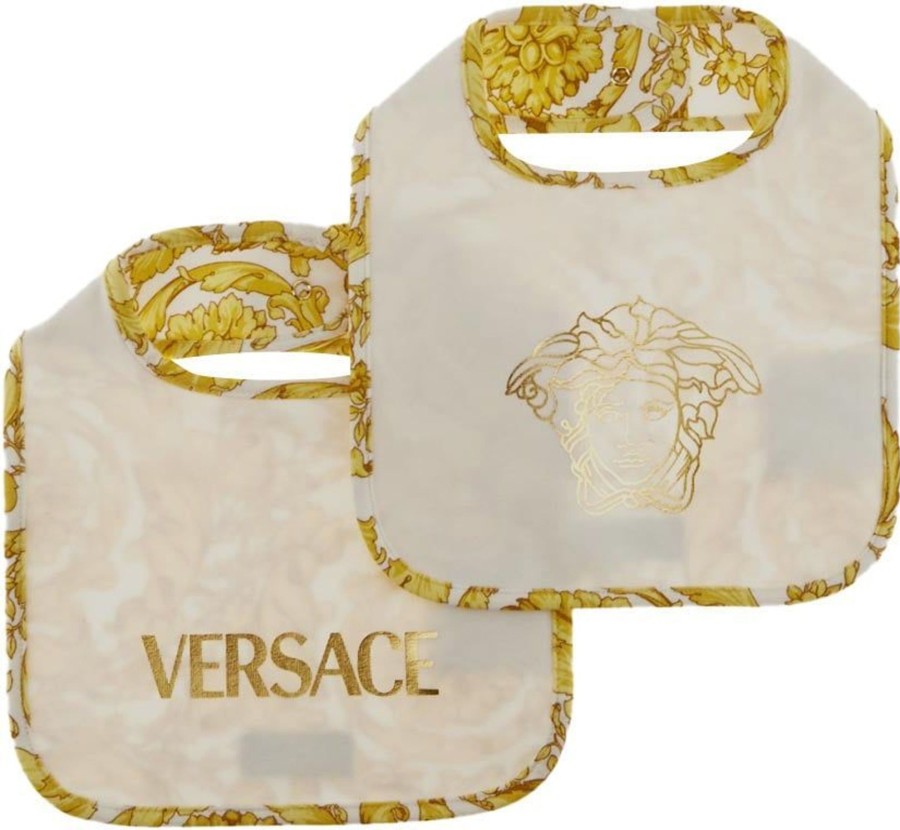 Kids Versace Accessoires | Versace Baby Bib Two-Pack Goud