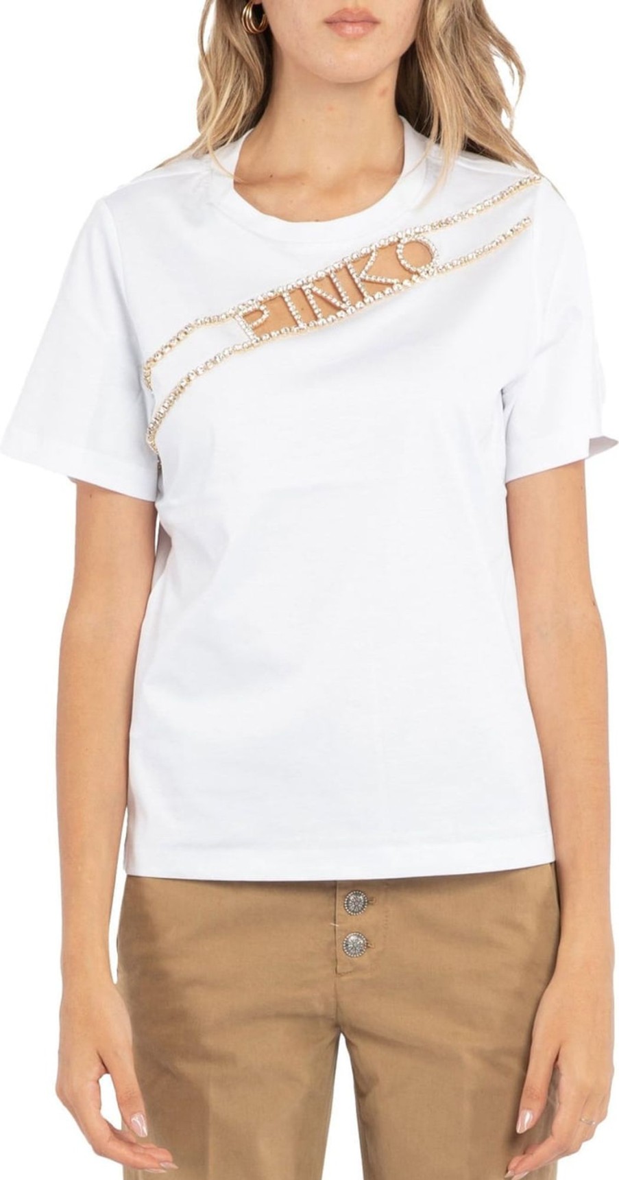 Dames Pinko | Pinko Pinko T-Shirts And Polos White Wit