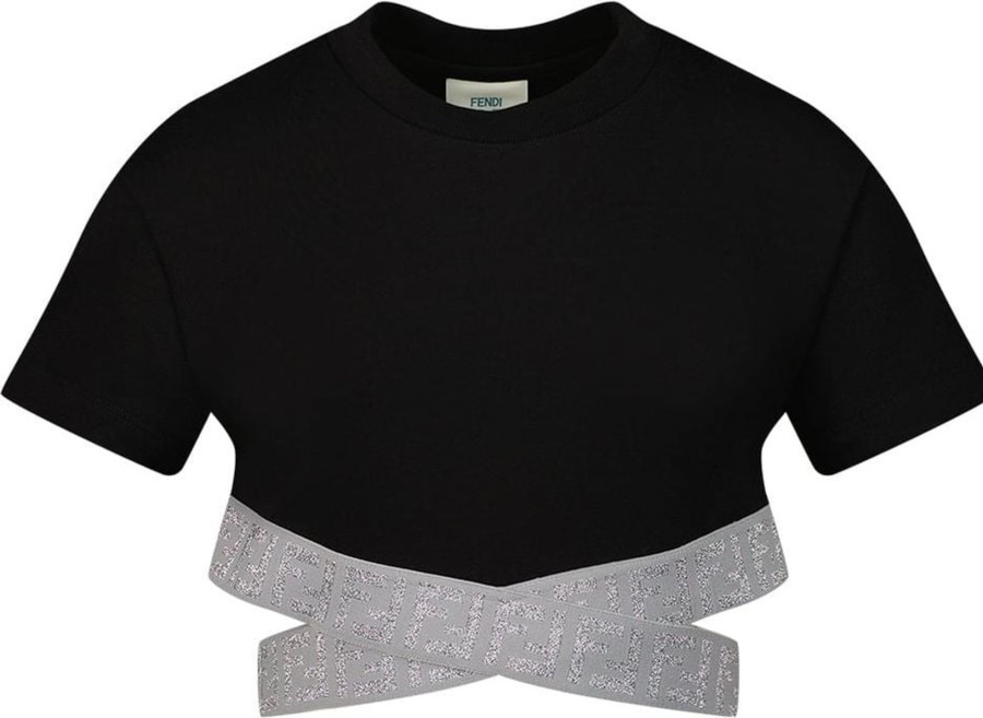 Kids Fendi Tops | Fendi Fendi Kids Top Black Zwart