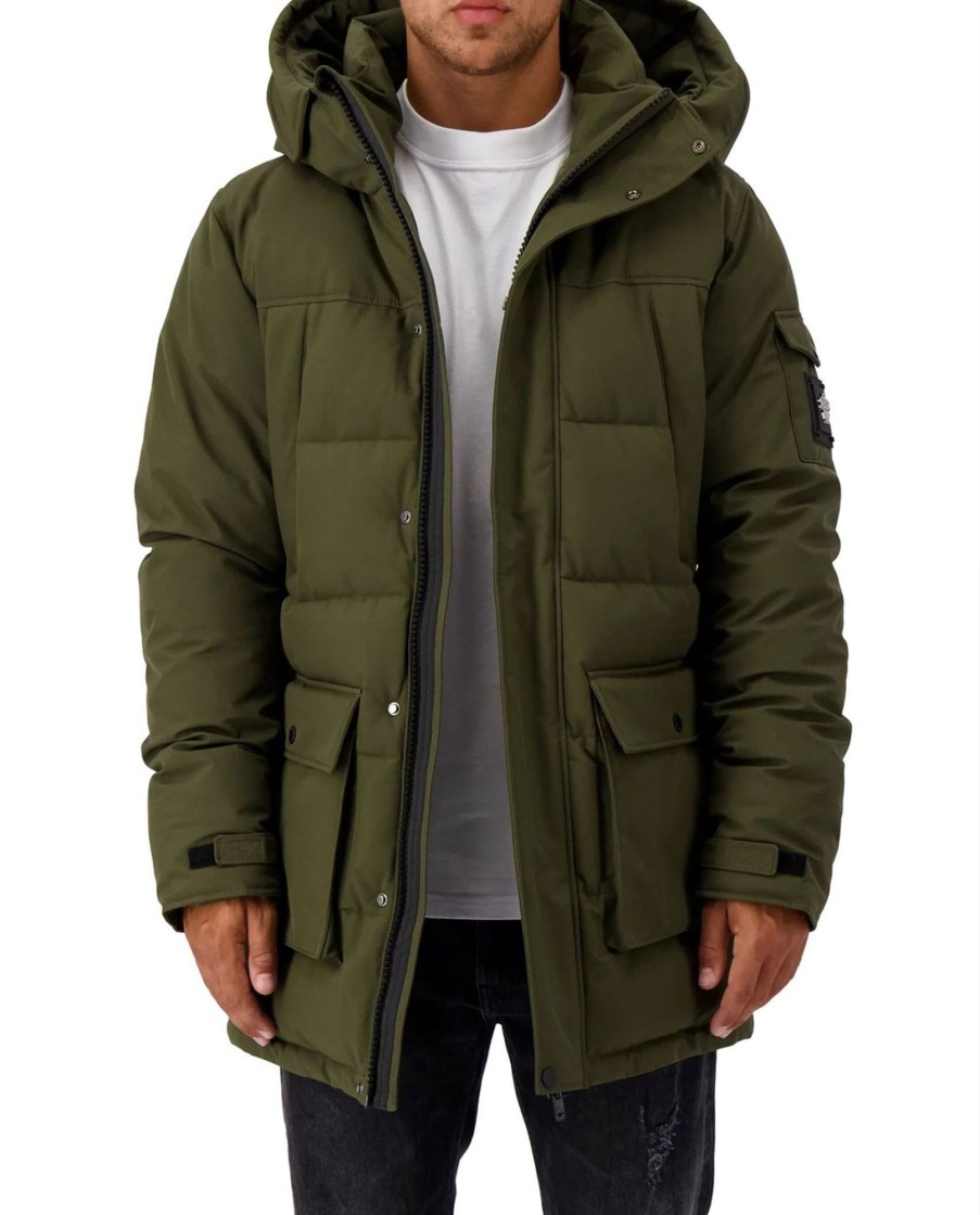 Heren Black Bananas | Black Bananas Commander Parka Jacket Groen