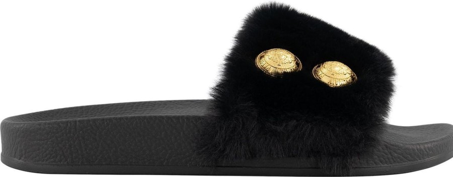 Kids Balmain Schoenen | Balmain Slippers Zwart