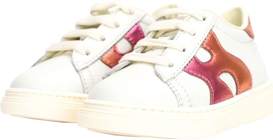 Kids HOGAN Sneakers | Hogan H Sneaker White-Pink Wit