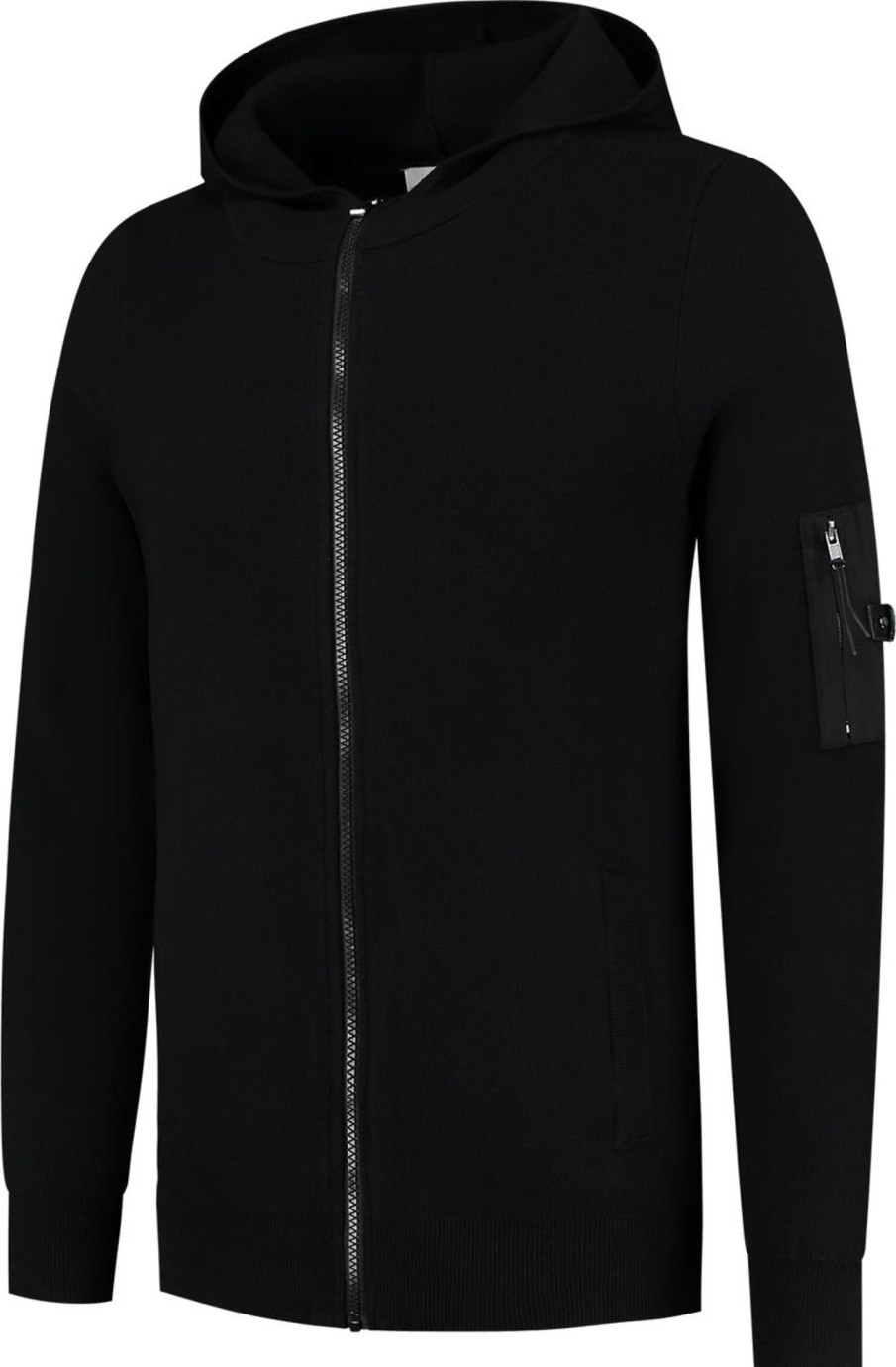 Heren Quotrell | Quotrell Quotrell Couture - Bilbao Knitted Hoodie | Black Zwart