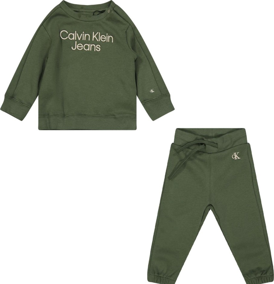 Kids Calvin Klein Babypakjes | Calvin Klein Calvin Klein Baby Unisex Joggingpak Off White Wit