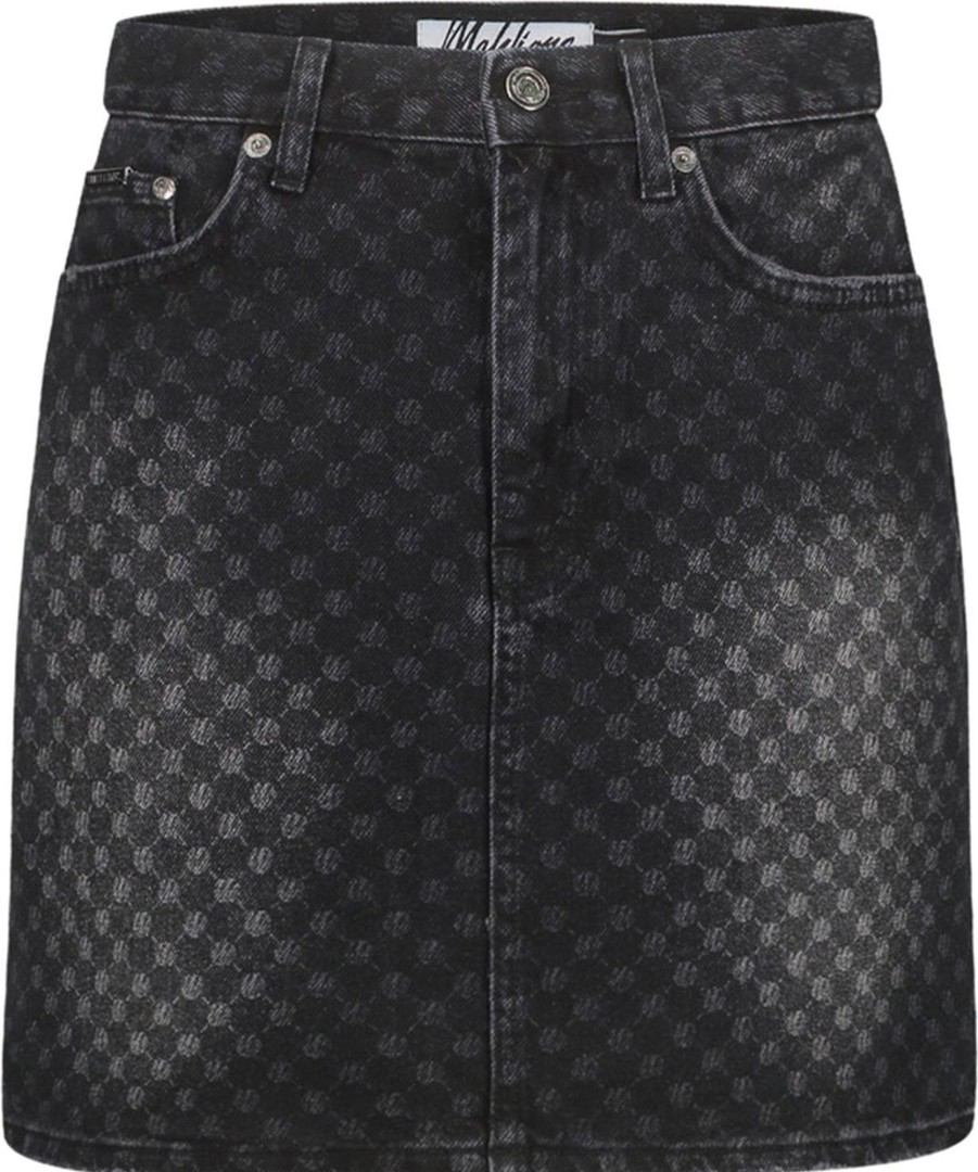 Dames Malelions | Malelions Monogram Skirt - Black Zwart