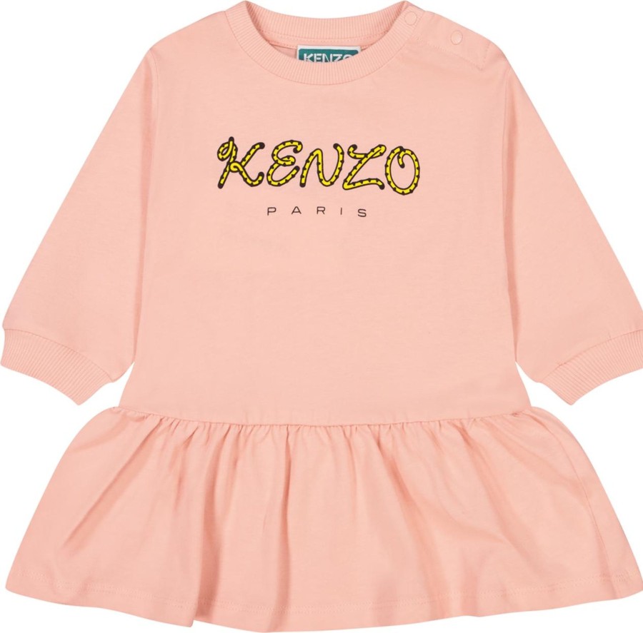 Kids Kenzo Jurken | Kenzo Kenzo Kids Baby Meisjes Jurkje Licht Roze Roze