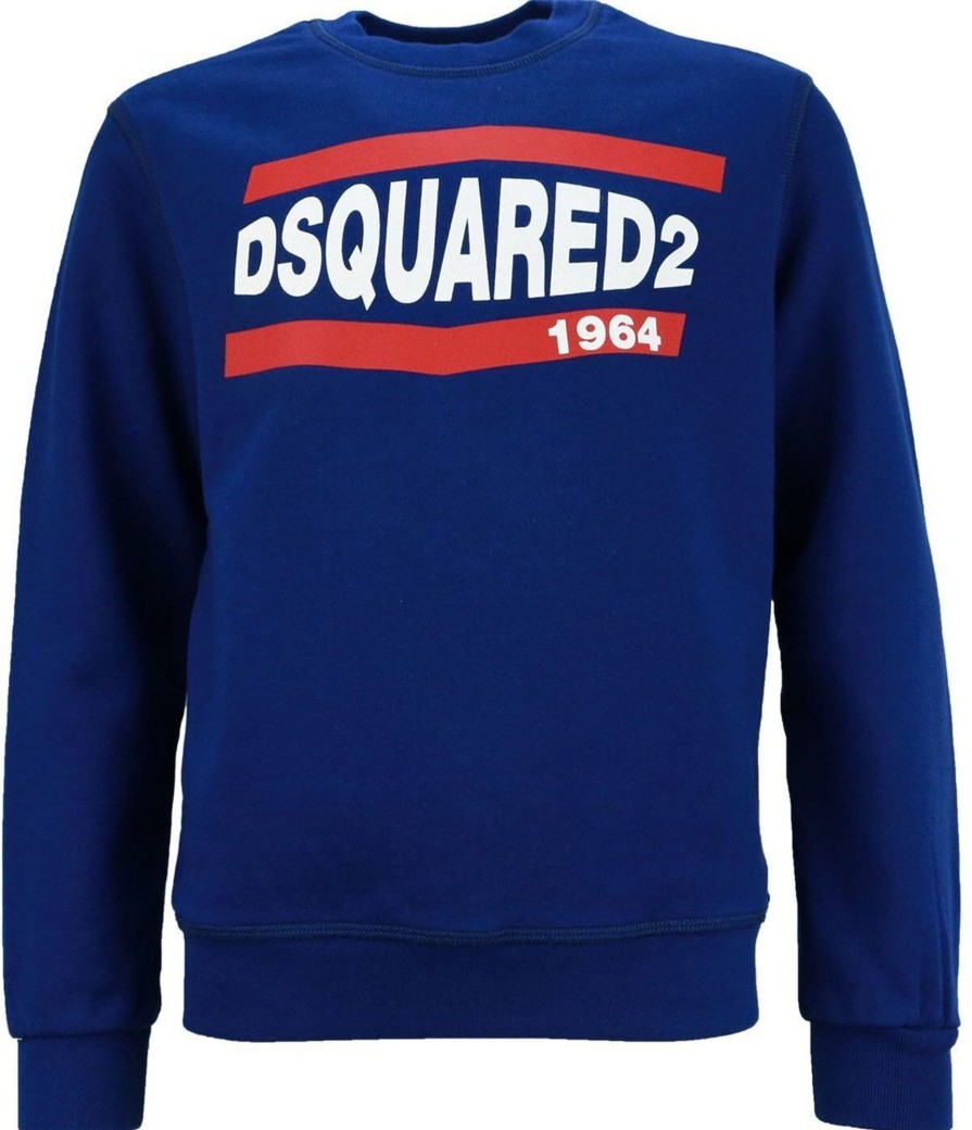 Kids Dsquared2 Truien | Dsquared2 Sweater 1964 Blauw Relax Fit Blauw