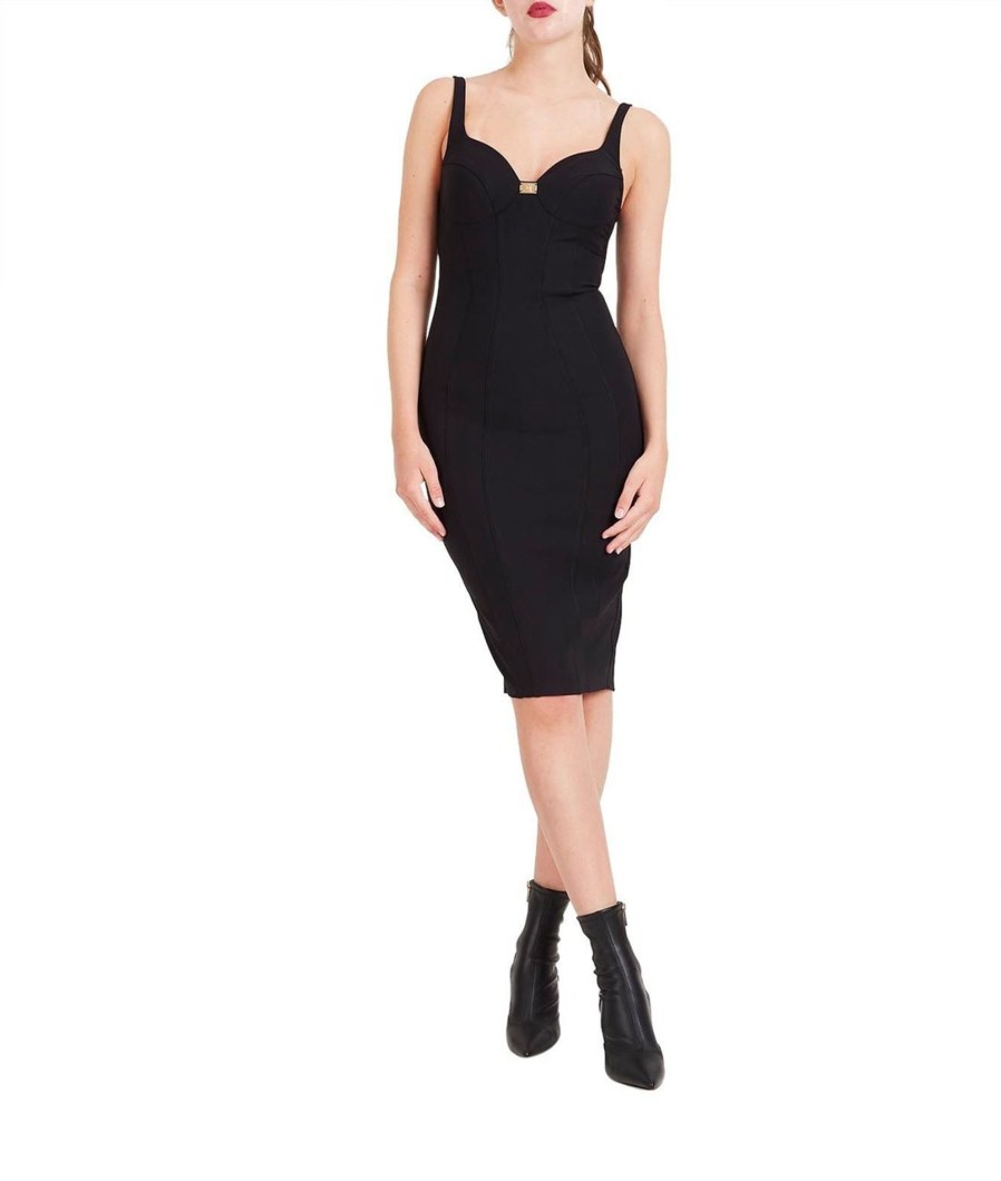 Dames Elisabetta Franchi | Elisabetta Franchi Bustier Dress Zwart