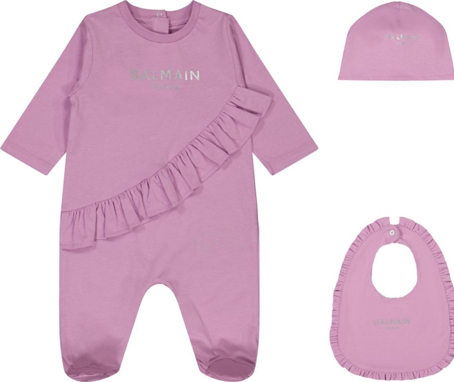 Kids Balmain Sets | Balmain Balmain Meisjes Boxpakje Lila Paars