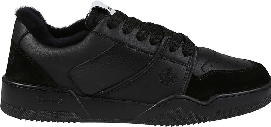 Heren Dsquared2 | Dsquared2 Spiker Lace-Up Low Top Sneakers Black Zwart