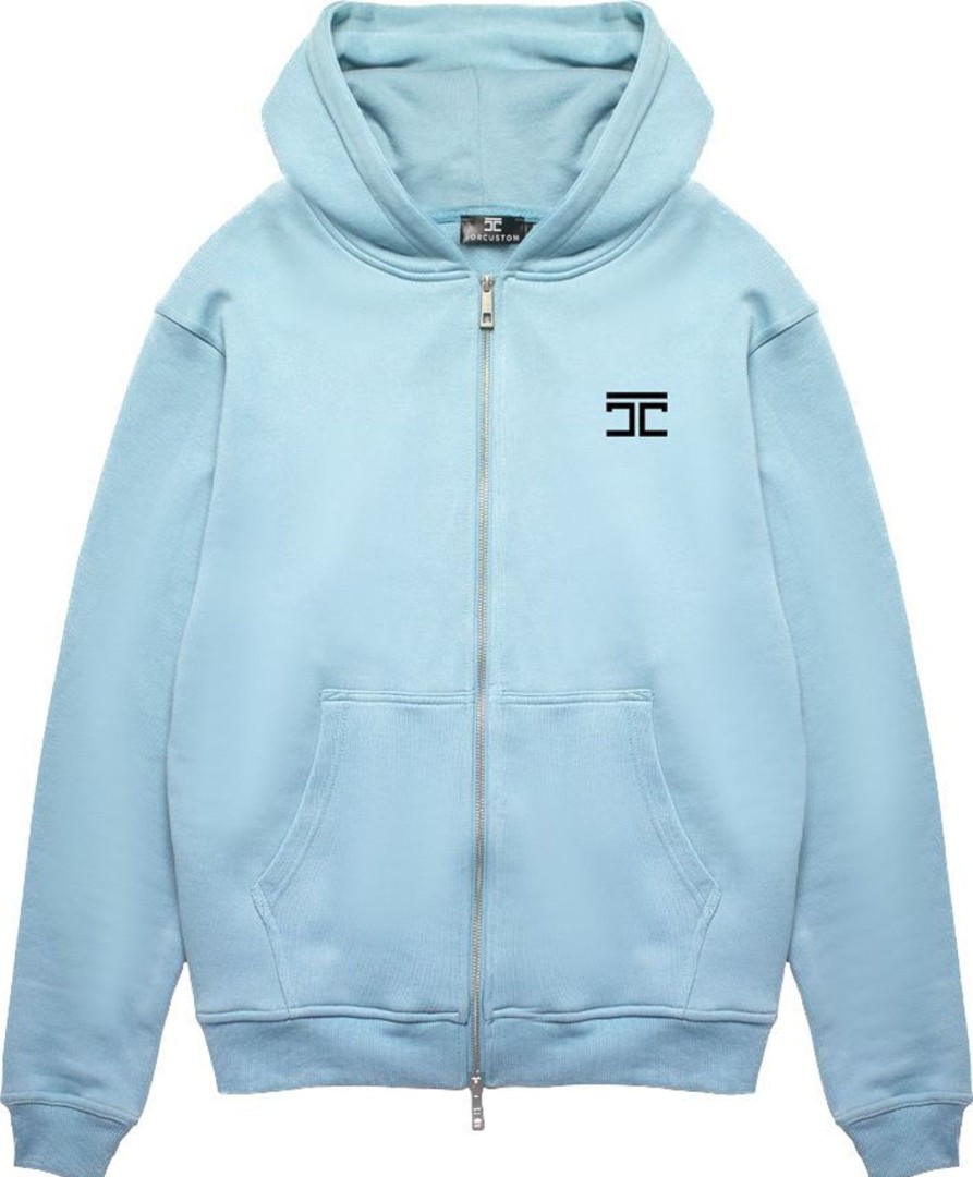 Heren JORCUSTOM | Jorcustom Excellence Zipped Hoodie Blue Blauw