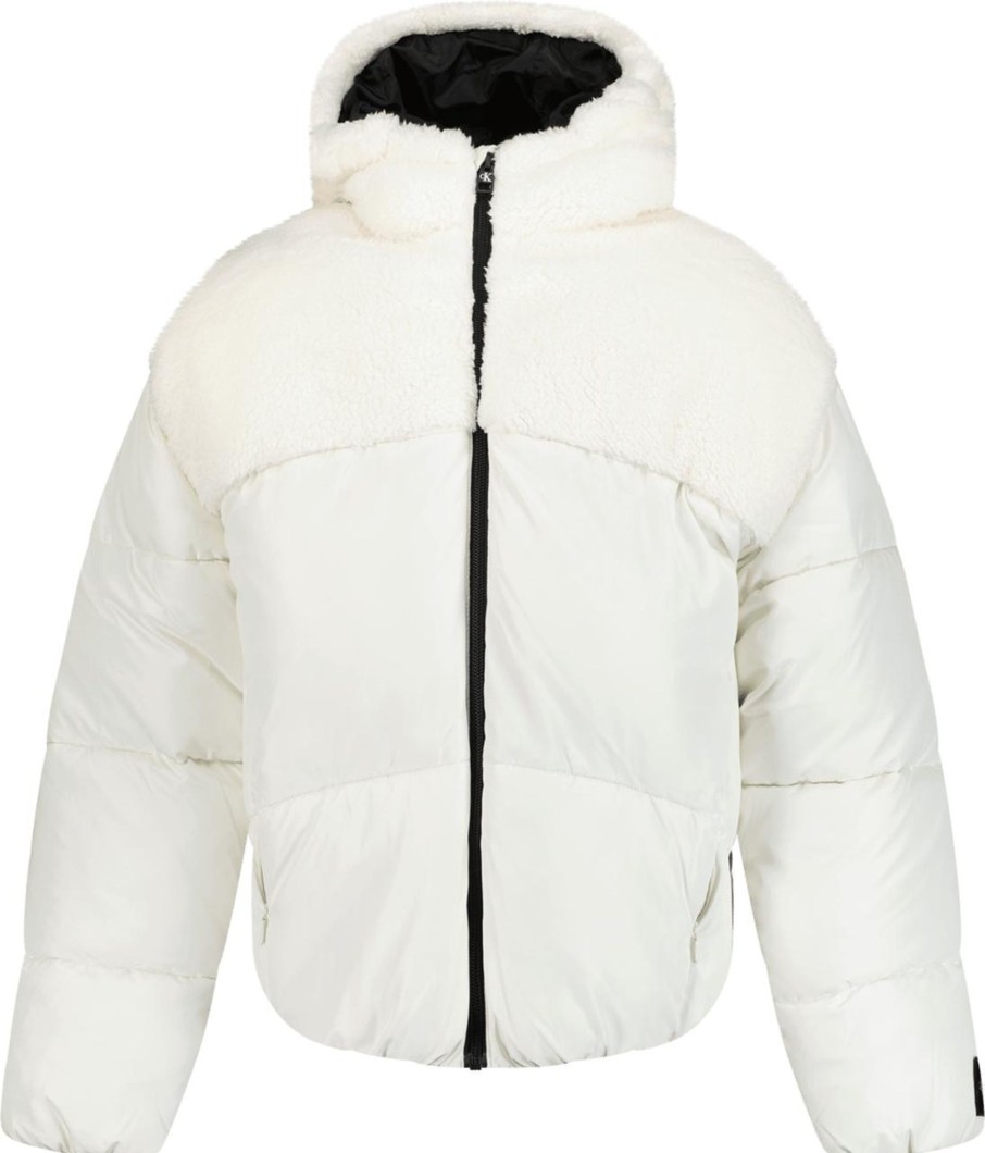 Kids Calvin Klein Tassen | Calvin Klein Calvin Klein Kinder Meisjes Jas Off White Wit