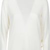 Dames Michael Kors | Michael Kors Merino Button Slit Turtleneck Sweater White Wit