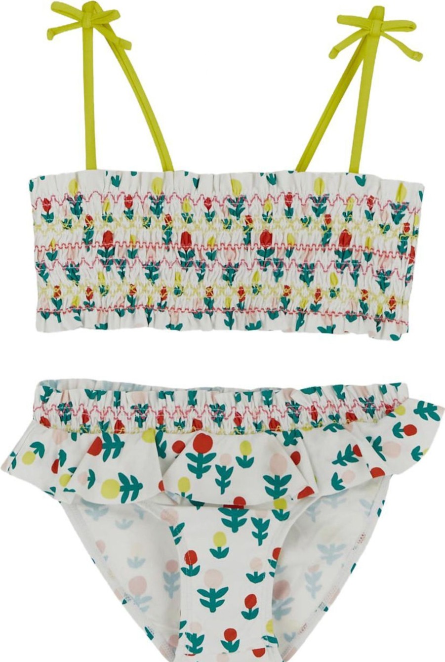 Kids Stella McCartney Badkleding | Stella Mccartney Floral Bikini Wit