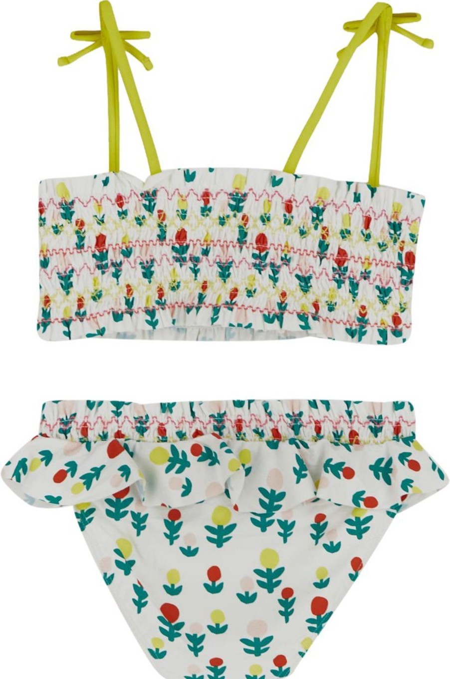 Kids Stella McCartney Badkleding | Stella Mccartney Floral Bikini Wit