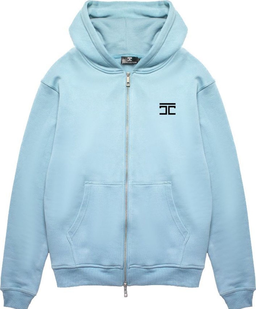 Heren JORCUSTOM | Jorcustom Angel Zipped Hoodie Blue Blauw