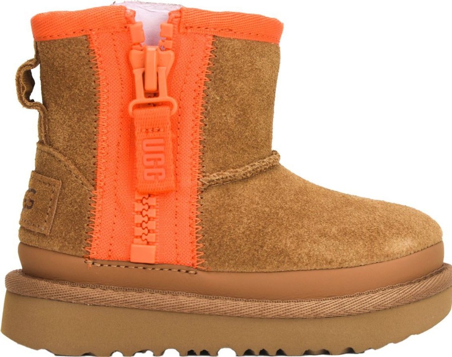 Kids UGG Laarzen | Ugg Mini Zipper Tape Logo Chesnut Beige